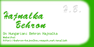 hajnalka behron business card